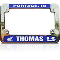 Chrome Motorcycle License Plate Frame - Screen Printed